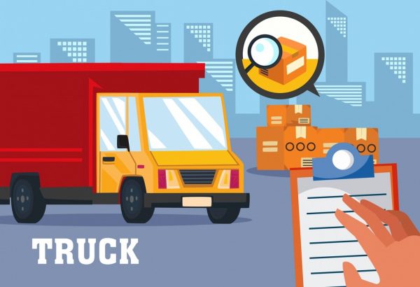 road shipping background truck checklist freight icons decor 6838419